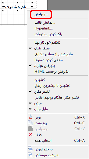 ویرایش متن در پویا